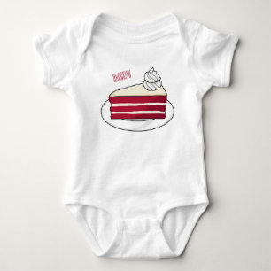 Body Para Bebê Ilustração de desenho do bolo de veludo vermelho