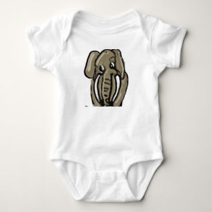Body Para Bebê Ilustração de Elefante Desenhada à Mão e Fofa