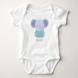 Body Para Bebê Ilustração de Elefante Gráfico - Nome Personalizáv