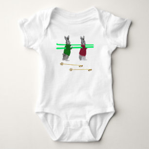 Body Para Bebê Ilustração de Esqui Coelho Bonito