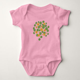 Body Para Bebê Ilustração de Flor de Nastúrcio Vintage Natureza
