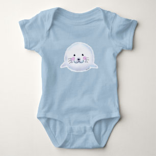 Body Para Bebê Ilustração de Foca Bebê Fofa e Felpuda