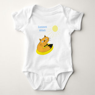 Body Para Bebê Ilustração de Humor de Gato Introvertido Aconchega