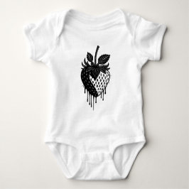 Body Para Bebê Ilustração de Morango com Gotejamento Derretido