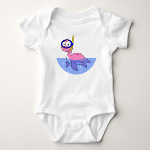 Body Para Bebê Ilustração De Um Monstro De Snorkeling Loch Ness.