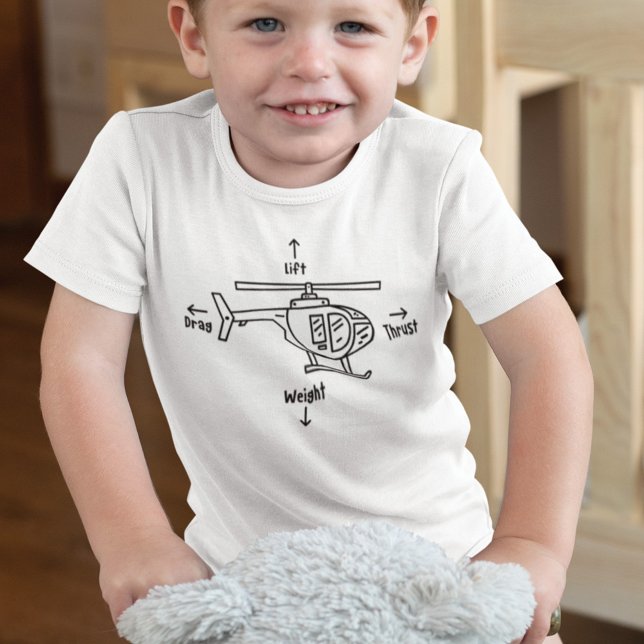 Body Para Bebê Ilustração de Voo do Helicóptero Quatro Forças (Criador carregado)