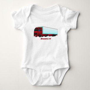 Body Para Bebê Ilustração do caminhão do trailer vermelho