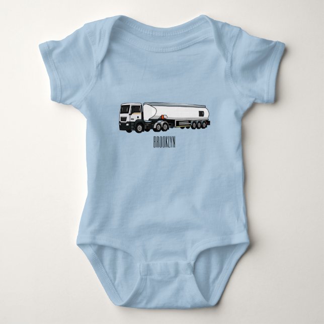 Body Para Bebê Ilustração do desenho animado do transporte de cam (Frente)