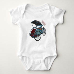 Body Para Bebê Ilustração do desenho do rickshaw Ciclo