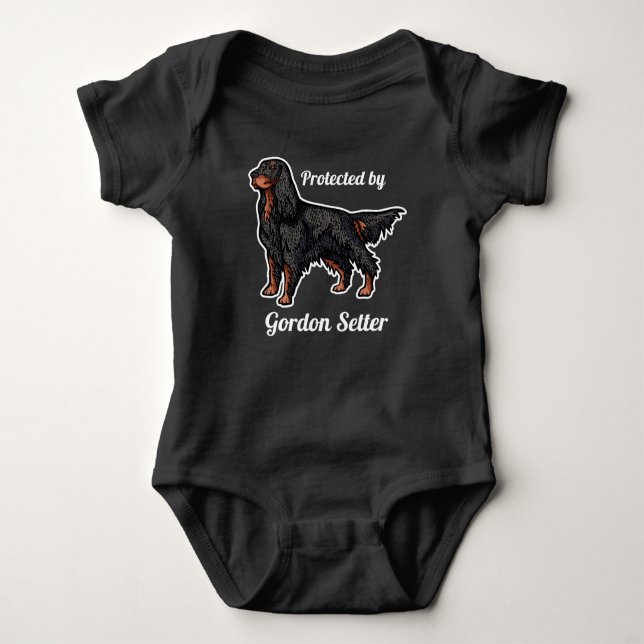Body Para Bebê Ilustração do Gordon Setter (Frente)