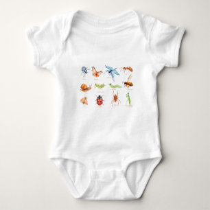 Body Para Bebê Ilustração do inseto da aguarela