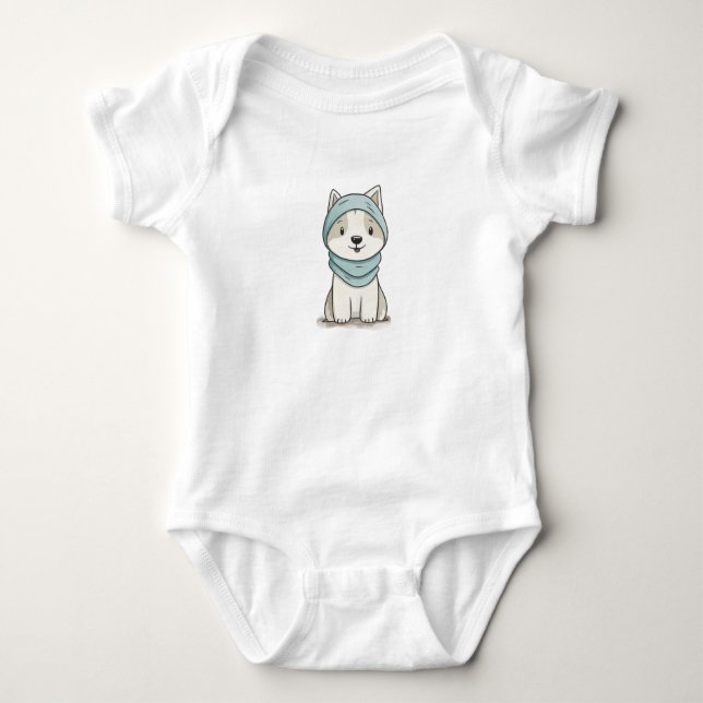 Body Para Bebê Ilustração do Rouco Cozy - Vinheta de vinilo com c (Frente)