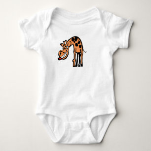Body Para Bebê Ilustração Engraçada de Girafa Desenhada à Mão