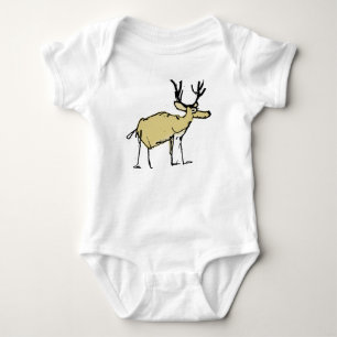 Body Para Bebê Ilustração Excêntrica de Rena Desenhada à Mão no B