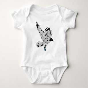 Body Para Bebê Ilustração gótico do tatuagem do corvo & dos ro