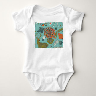 Body Para Bebê Ilustração Invisível De Veado De Jardim De Verão.