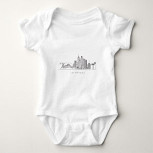 Body Para Bebê Ilustração Minimalista do Horizonte de Los Angeles