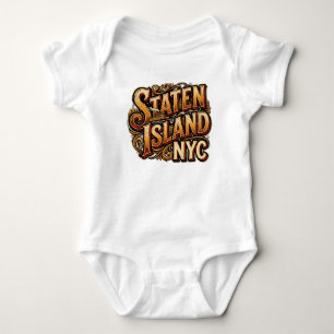 Body Para Bebê Ilustração Náutica da Balsa de Staten Island Nova