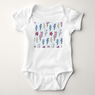 Body Para Bebê Ilustração Vintage Thunder Seamless
