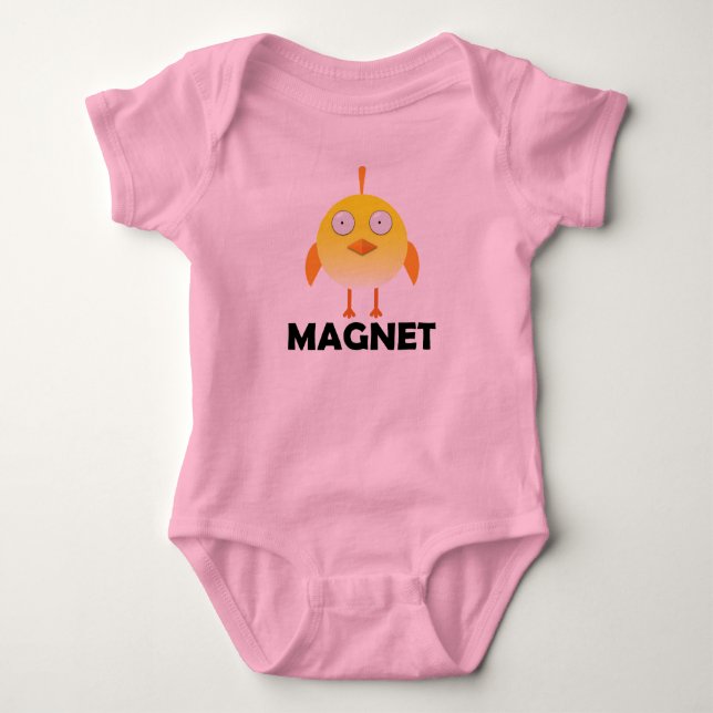 Body Para Bebê Ímã de Frango - Bodysuit de Jersey de Bebê (Frente)