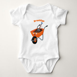 Body Para Bebê Imagem de desenho animado de carrinho de mão laran