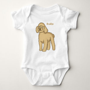 Body Para Bebê Imagem de desenho animado de poodle marrom feliz