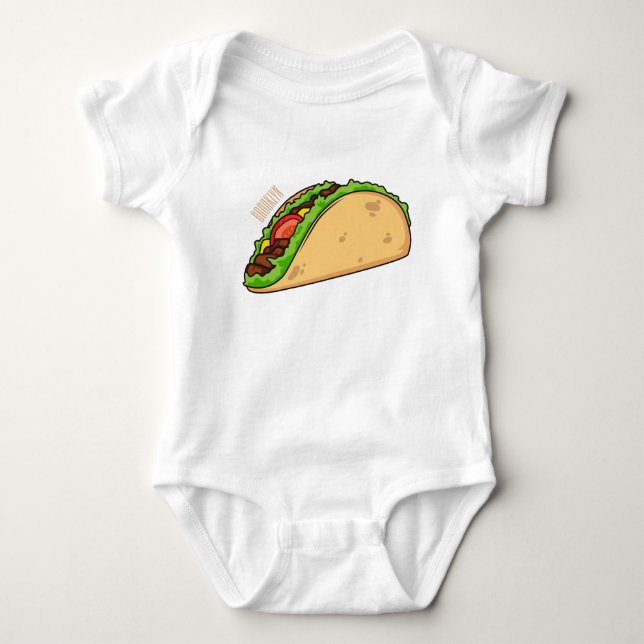 Body Para Bebê Imagem de desenho animado do Taco (Frente)