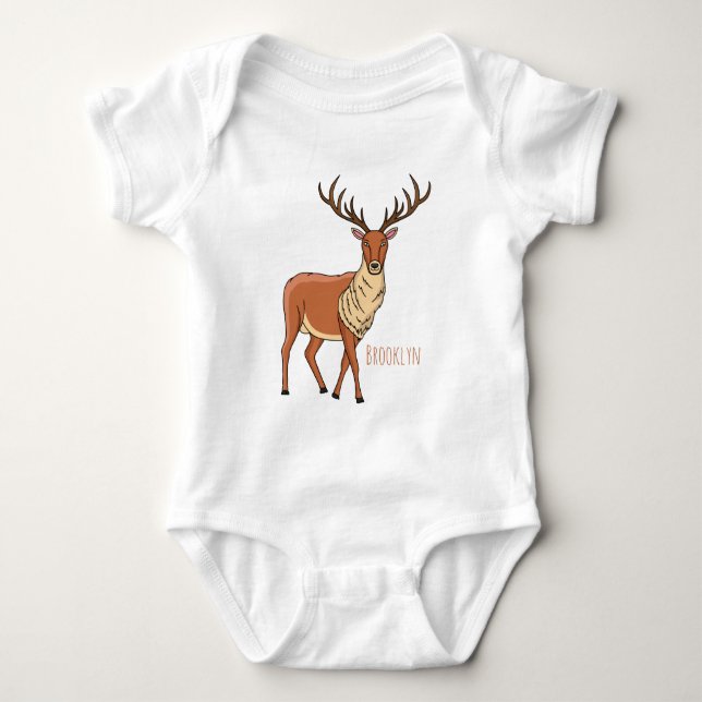 Body Para Bebê Imagem de desenho de Reindeer (Frente)