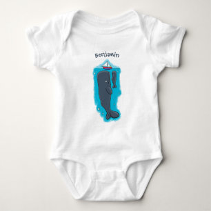 Body Para Bebê Imagem de desenhos animados de baleias-brancas e e