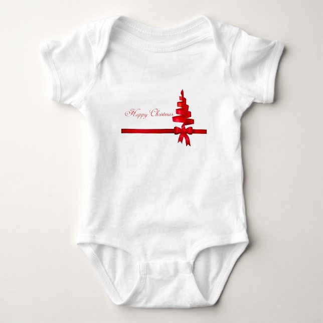 Body Para Bebê Imagem de Natal para Criança Creeper White (Frente)