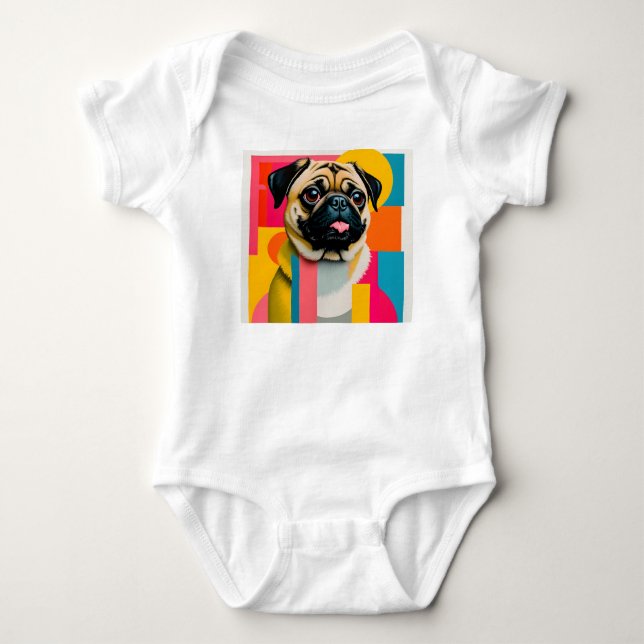 Body Para Bebê Impressão com cãozinho. (Frente)