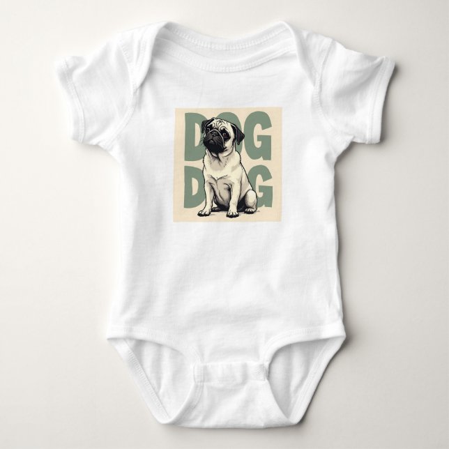 Body Para Bebê Impressão com cãozinho. (Frente)