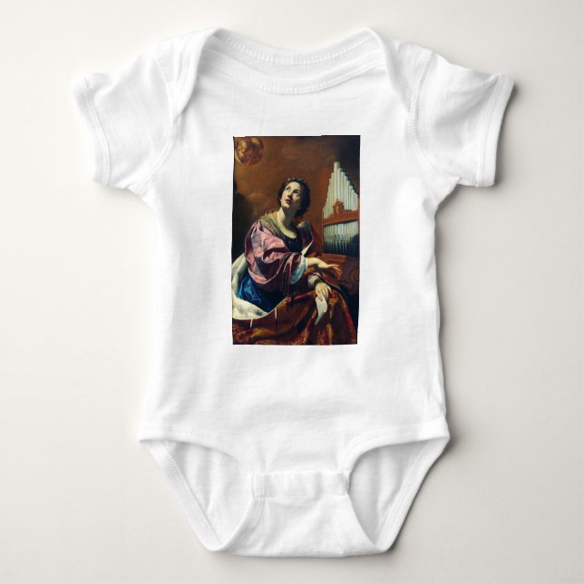 Body Para Bebê Impressão de Arte "Concerto Celestial" Saint Cecil (Frente)