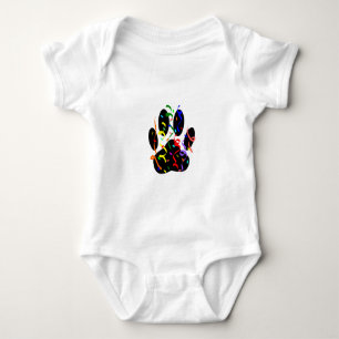 Body Para Bebê Impressão De Pata De Cão Com Confetti E Streamer
