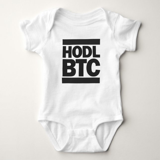 Body Para Bebê Impressão engraçado de HODL BTC Bitcoin (Frente)