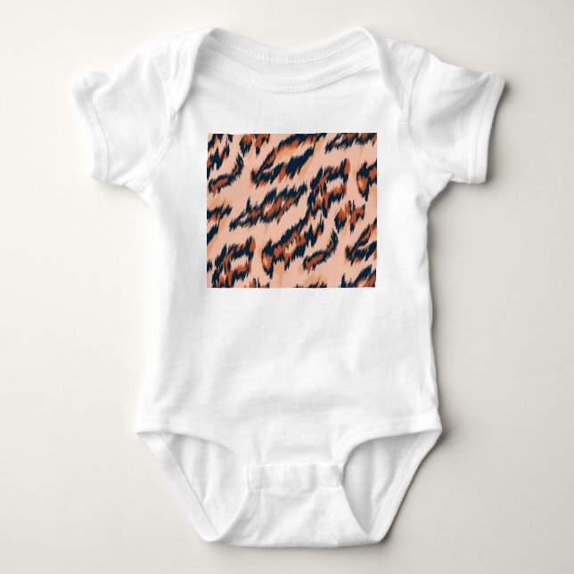 Body Para Bebê Impressão Leopardo: Design sem costura têxtil. (Frente)