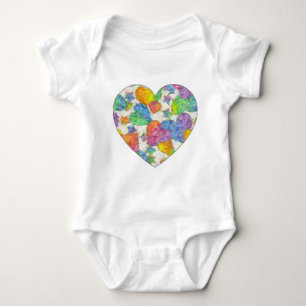 Body Para Bebê Impressionista Pastel Namorados Hearts