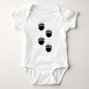 Body Para Bebê Impressões de pata de urso preto