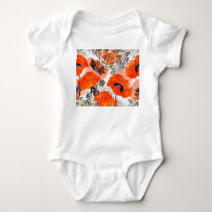 Body Para Bebê Impressões de Poppies Brilhantes: Arte Invisível