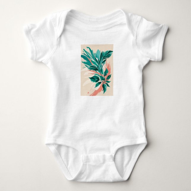 Body Para Bebê Impressões florais de tamanho elevado (Frente)
