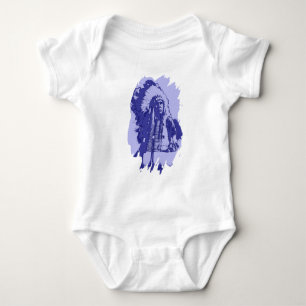 Body Para Bebê Indiano do nativo americano azul escuro