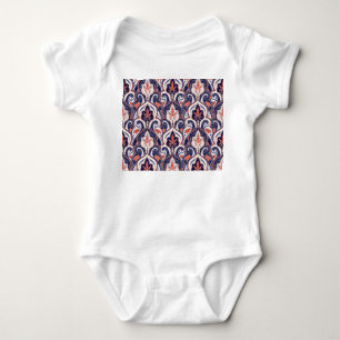 Body Para Bebê Indiano Paisley: Medalhão Floral Sem Selo.