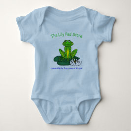 Body Para Bebê Infant's Frog on a Lily Pad Blue Bodysuit