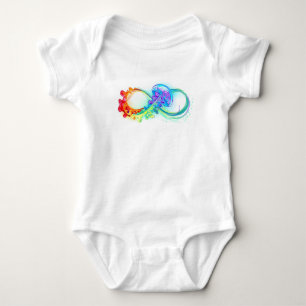Body Para Bebê Infinidade com água-vivas do Arco-Íris