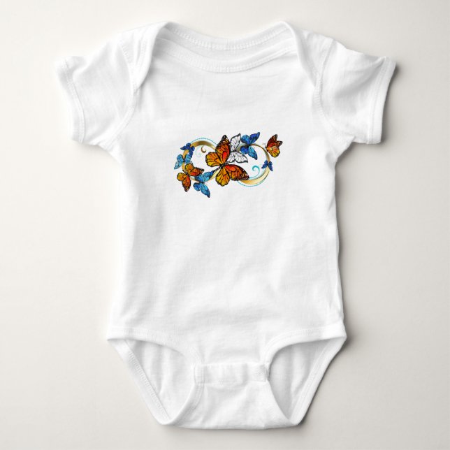 Body Para Bebê Infinity of Monarch Butterflies (Frente)