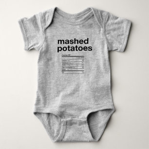 Body Para Bebê Informações Nutricionais sobre Batatas Lavadas