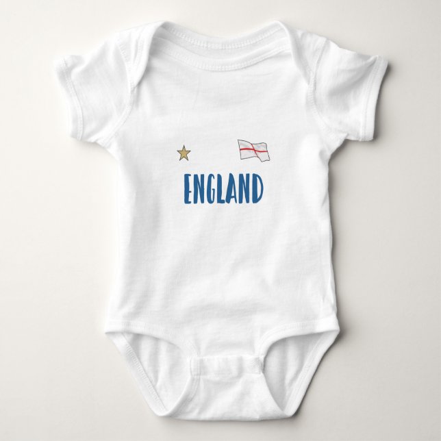 Body Para Bebê Inglaterra Fan Shirt English Flag (Frente)