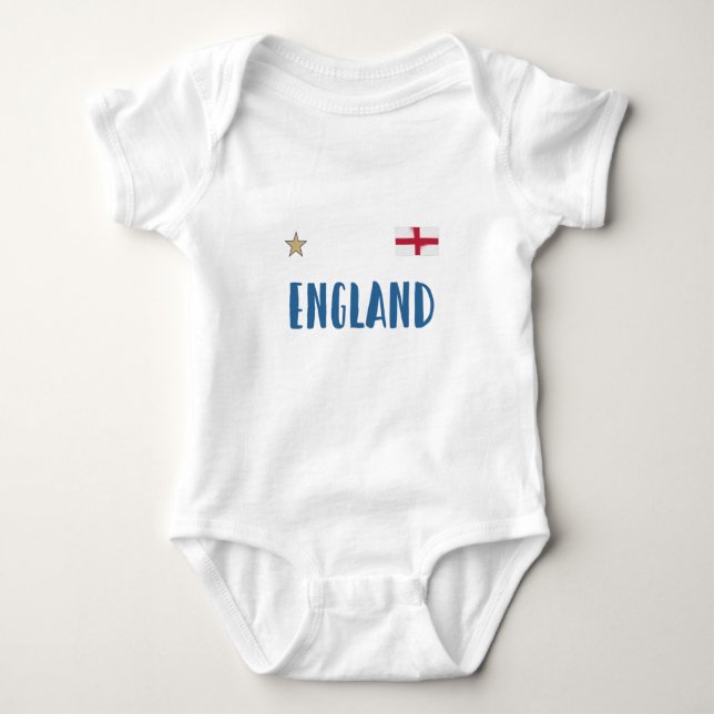 Body Para Bebê Inglaterra Fan Shirt English Flag (Frente)