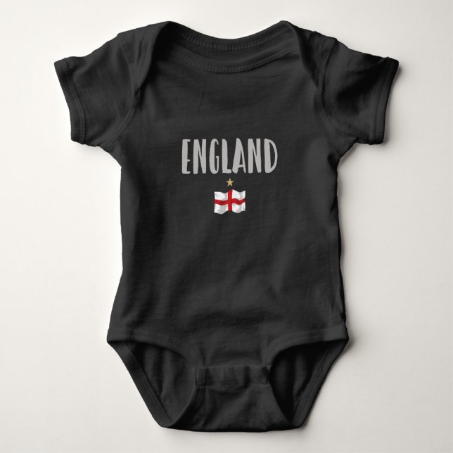 Body Para Bebê Inglaterra Fan Shirt English Flag (Frente)
