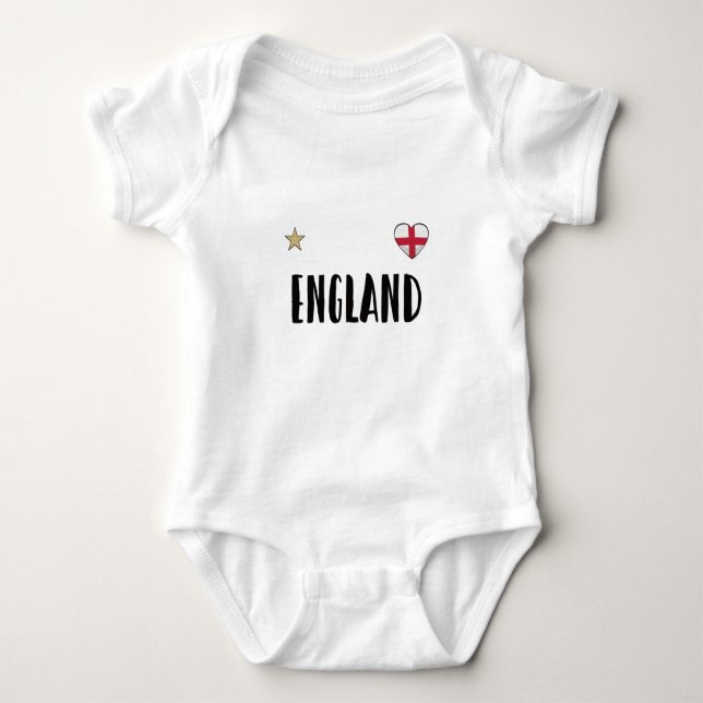 Body Para Bebê Inglaterra Fan Shirt English Flag (Frente)